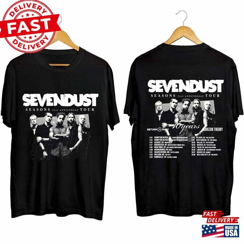 Sevendust Season 21St Anniversary Tour  Shirt Band Fan 2 Sided